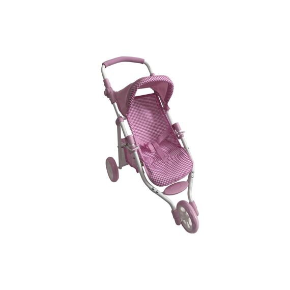 Poppenjogger Driewieler Roze Ruit/Lichtroze Frame