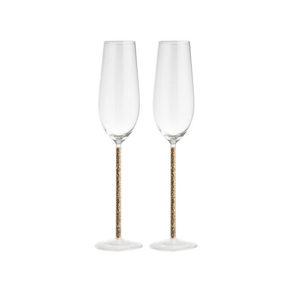 Gusta Champagneglas Glitter Goud Set/2