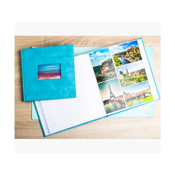 Skandi Fotoalbum Boek 60 Paginas Wit 29X32Cm Turquoise