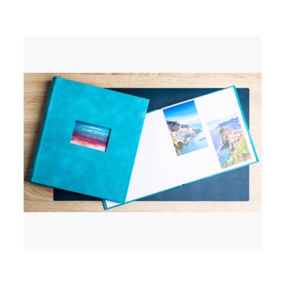 Skandi Fotoalbum Boek 60 Paginas Wit 25X25Cm Turquoise