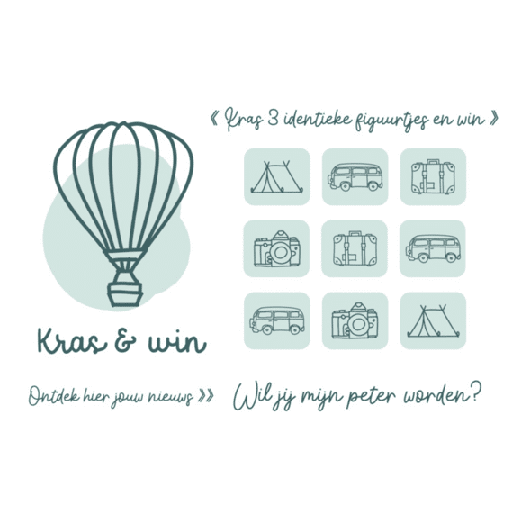 Minimou Scratchcard Wil Jij Mijn Peter Worden Green Balloon