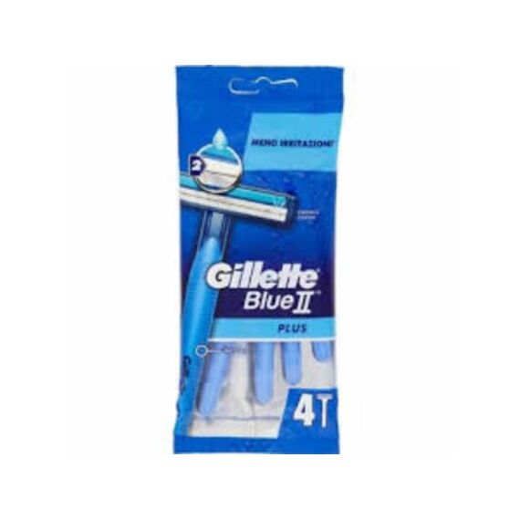 Gillette Blue Ii Plus Scheermesjes 2 Messen Easy Grip 4St