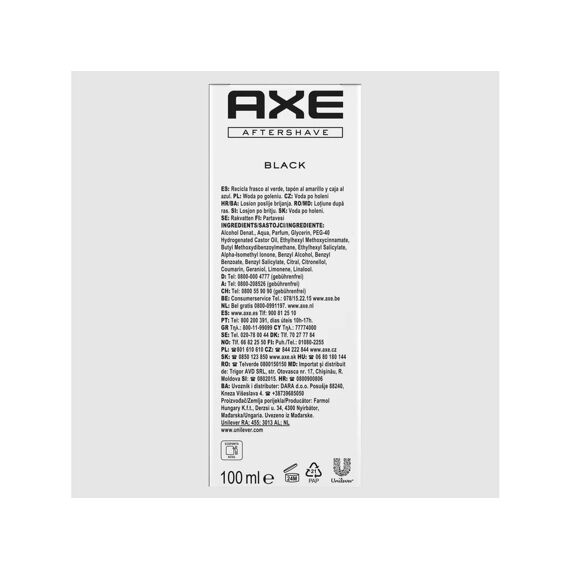 Axe Aftershave Black Smooth Cedarwood 100Ml