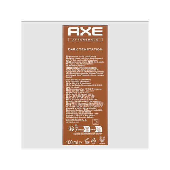 Axe Aftershave Dark Temptation Intense Chocolate 100Ml