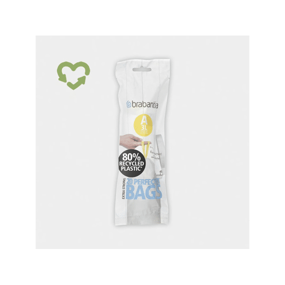 Perfectfit Afvalzakken Met Trekbandsluiting Rol Recycled Code A 3-5L 20St. White