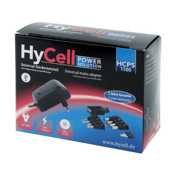 Hycell Universele Stekkervoeding Max. 1500 Ma, Max. 18W