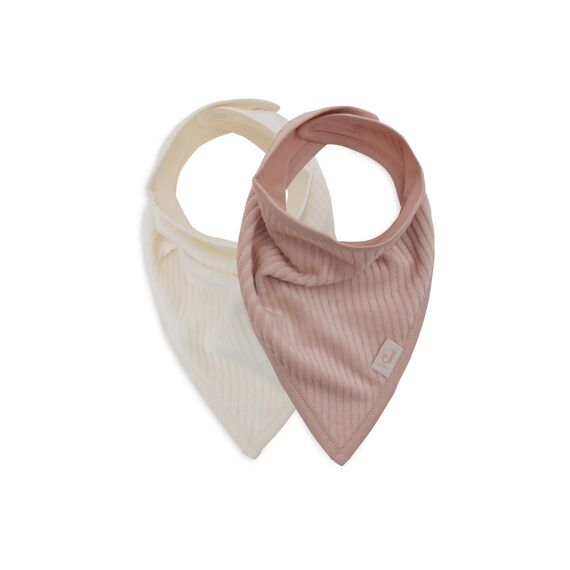 Jollein Slab Bandana Velvet Rib Wild Rose/Ivory (2Pack)