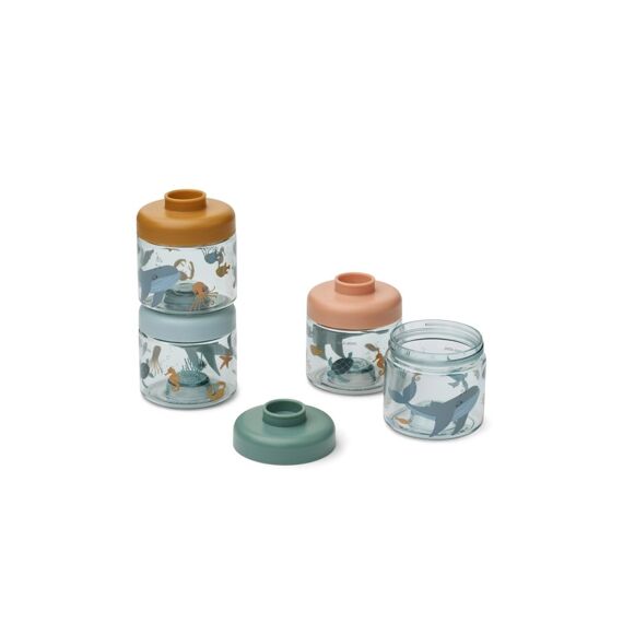 Liewood Dominique Baby Food Boxes 4-pack Sea Creature / Sandy
