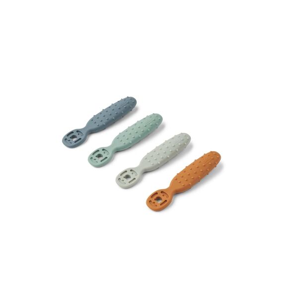 Liewood Caelia Baby Learning Spoon 4-pack Whale Blue Multi Mix