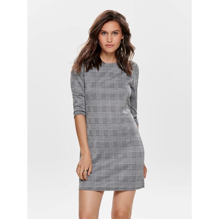 Only Brilliant 3 4 Check Dress Black
