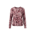 t1345 wine red painted animal print - rood multi