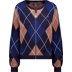 788 classic navy gemustert - blauw
