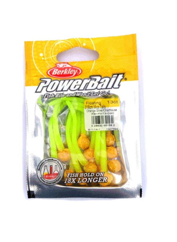 Berkley PowerBait® Floating Mice Tails | Orange silver/ Chartreuse