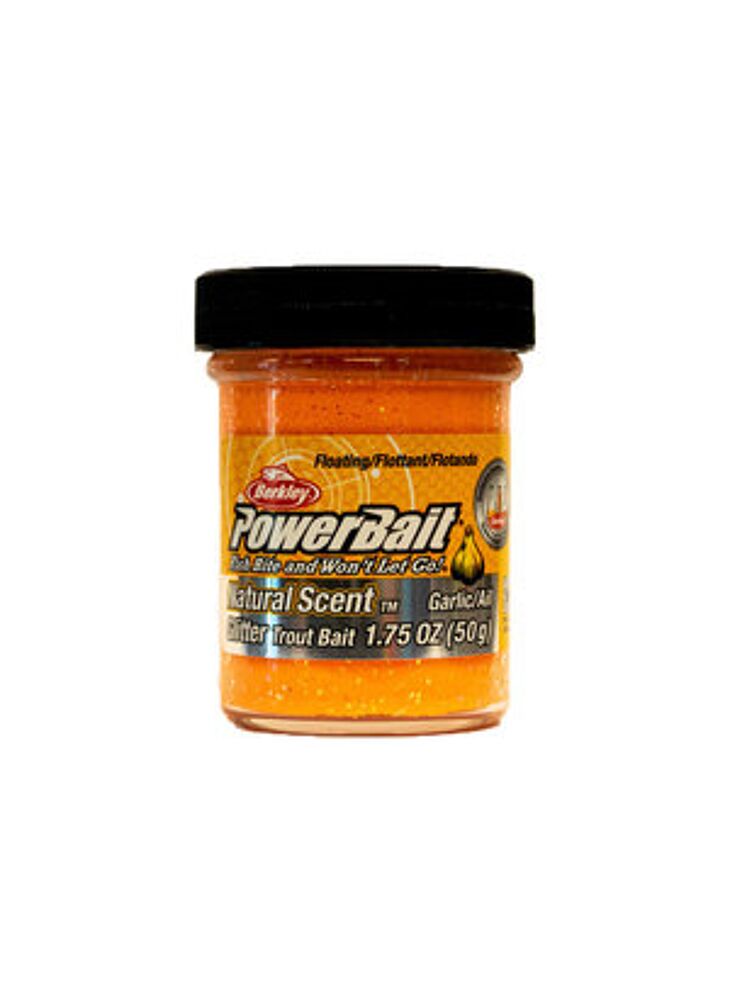 Powerbait natural scent fluorescent orange garlic