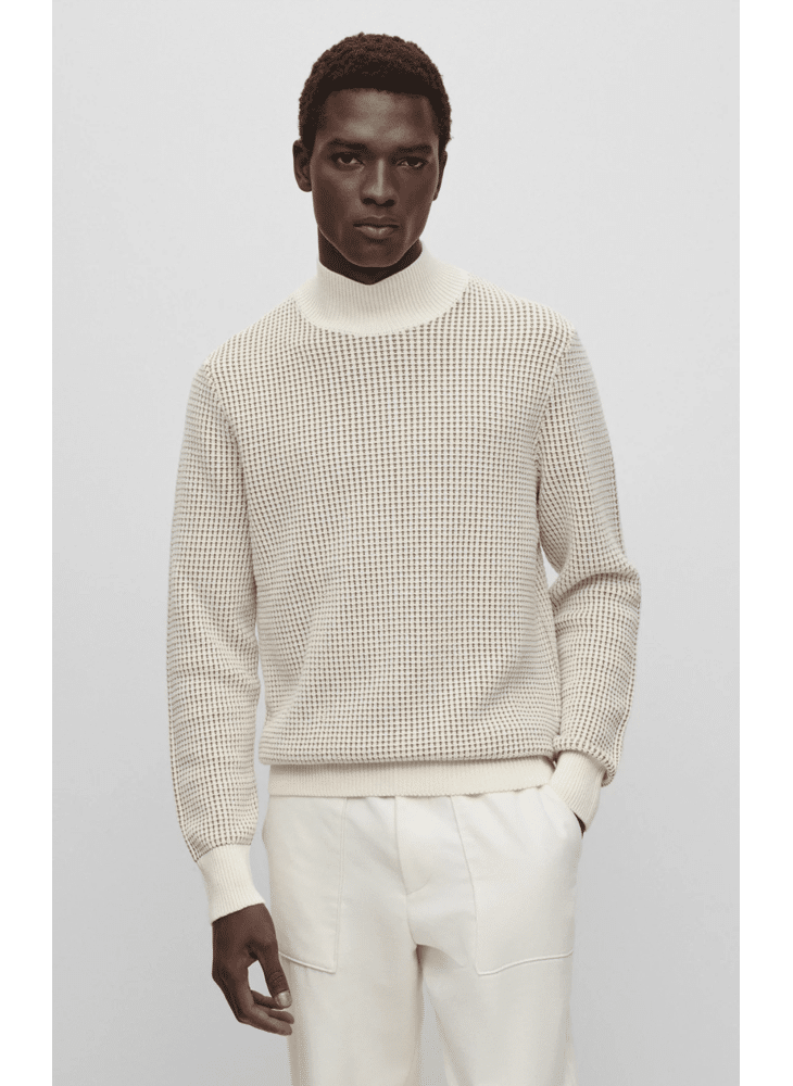 Mock neck cotton outlet sweater