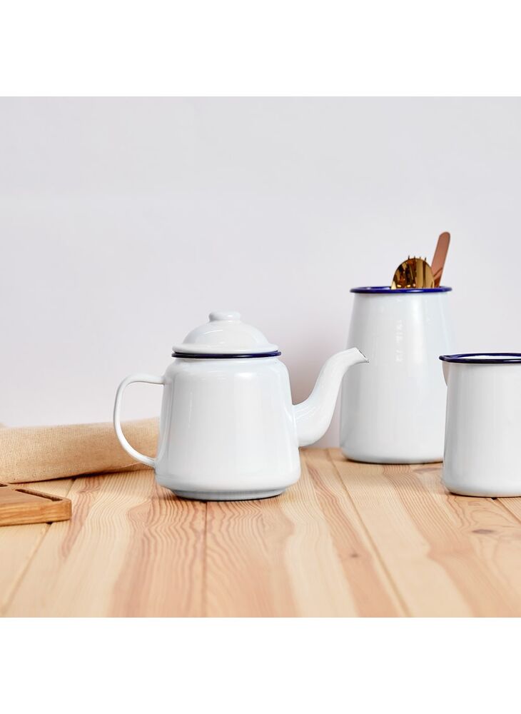 Falcon Red Enamel tea pot avec poignée et couvercle Théière-Véritable Falcon ENAMEL WARE