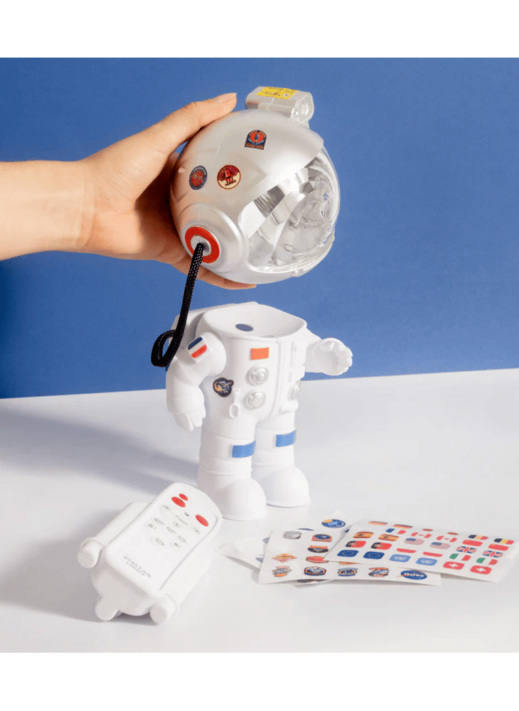 Astronaut sterrenhemel projector, 360° draaibare astronautenprojector nachtlampje voor kinderen met 3 projectiethema's 4 lichtmodi 8 muziektypen, astronaut projector voor kinderverjaardag