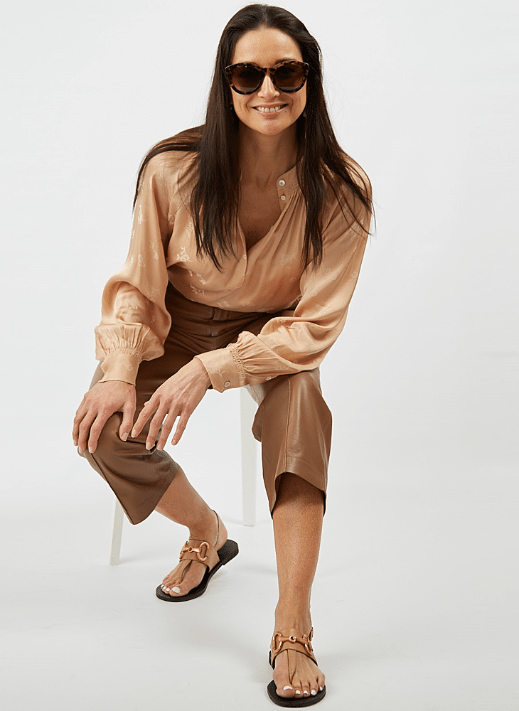 Mos Mosh - Lederen broek Como - Donkerbruin