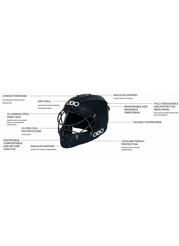 ABS Helmet + Throat Protector  OBO protection gear for goalies