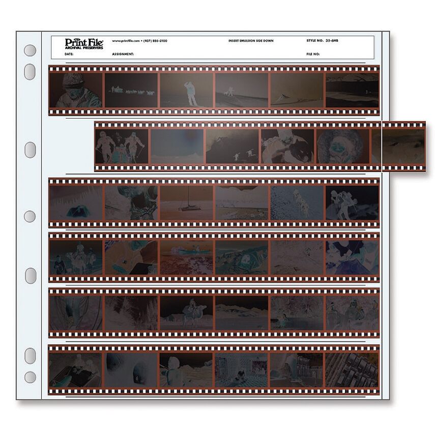 Print File Feuilles de Négatifs Film 35mm 6x6 - Polyéthylène - 25 pcs
