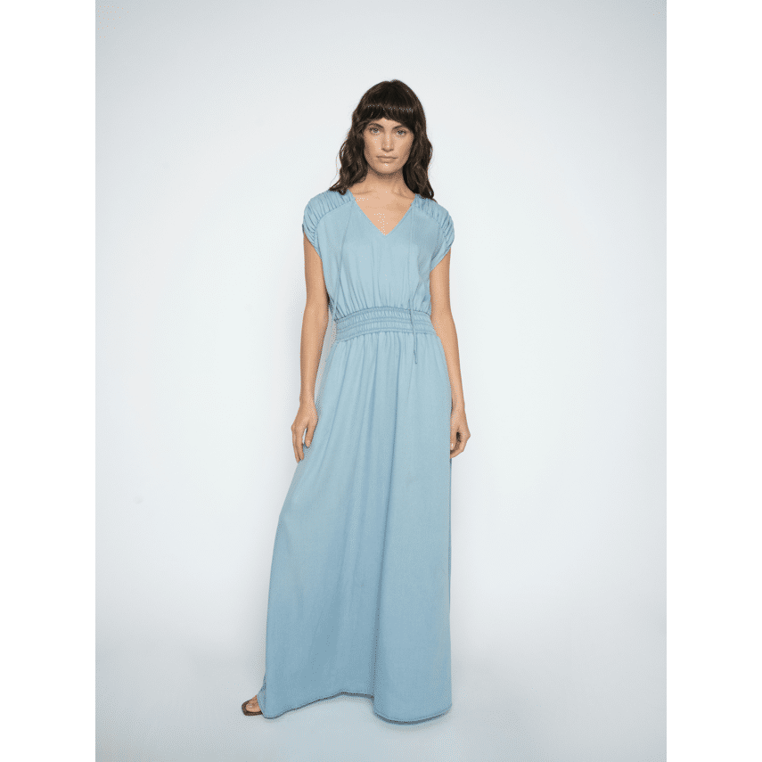 Jurk tencel lang mouwloos Mos Mosh 179510 Paola
