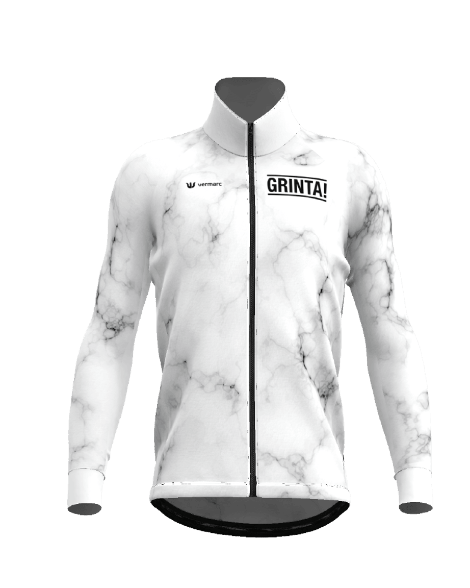Maillot Cycliste Manches Longues Giordana – Taille L, Blanc/noir/rouge, Fermeture Intégrale