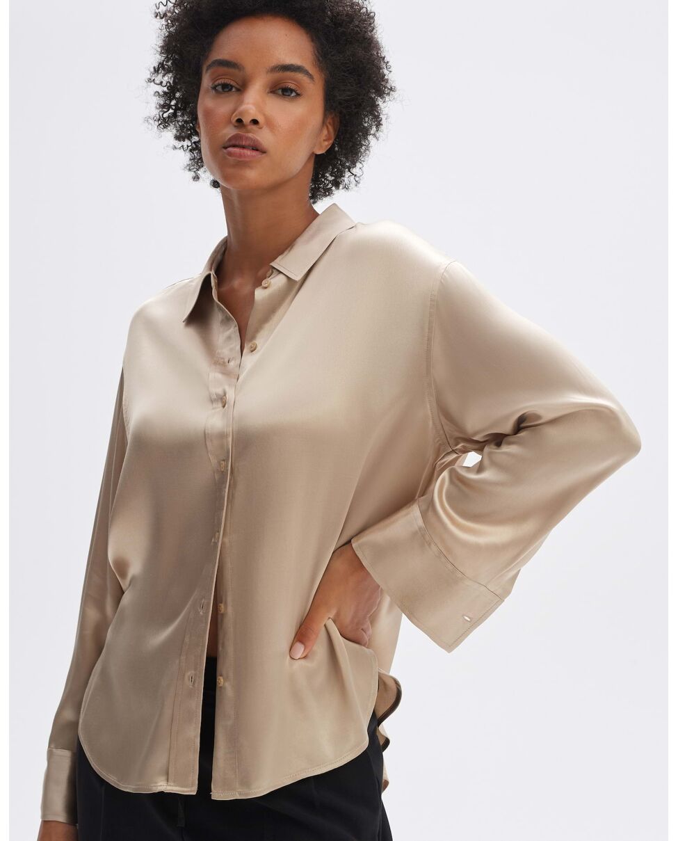Beige best sale overhemd dames